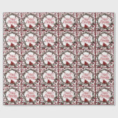 Kerstvakantieslinger Kardinaal Rode Bessen Cadeaupapier (Vlak)