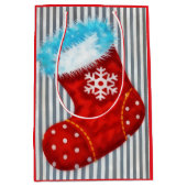 Kerstvakantiesok Kunst Midden Geschenkentas Medium Cadeauzakje (Voorkant)