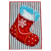 Kerstvakantiesok Kunst Midden Geschenkentas Medium Cadeauzakje (Achterkant)
