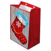 Kerstvakantiesok Kunst Midden Geschenkentas Medium Cadeauzakje (Achterkant Gekanteld)