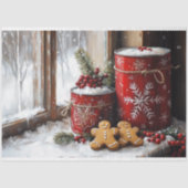 Kerstvakantietaferelen Decoupage van peperkoek Tissuepapier (Voorkant)