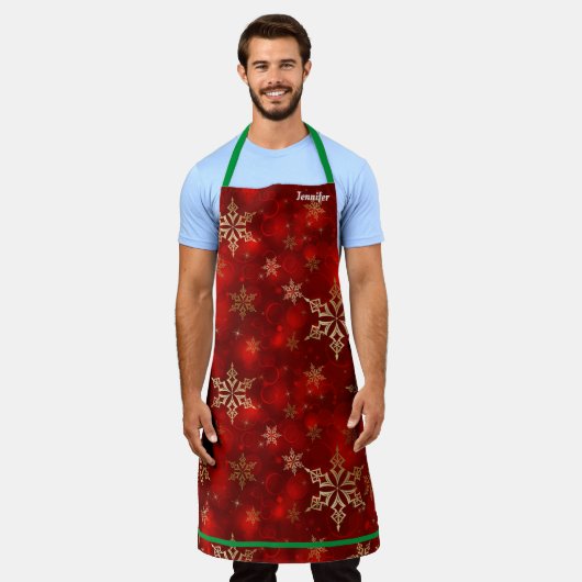  kerstvakantievakantiepron - Aangepaste naam Schort (Gedragen)