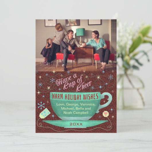 kerstvakantieverlof - Aangepaste foto Feestdagenkaart (Staand voorkant)