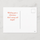 Kerstvakantiewagen met sneeuwman feestdagenkaart (Achterkant)