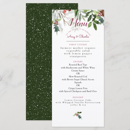 Kerstvakantiewagentje Menu (Voorkant / Achterkant)