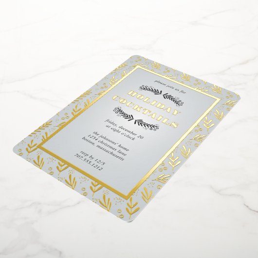 kerstval Berry Garden | Uitnodiging Folie (Gedraaid)