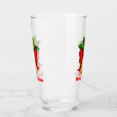 Kerstval en rood lint op maat glas (Links)