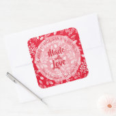kerstval gemaakt met liefdesfeestdag bakken vierkante sticker (Envelop)