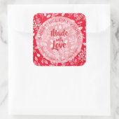 kerstval gemaakt met liefdesfeestdag bakken vierkante sticker (Tas)