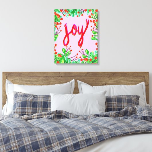 Kerstval - Joy Canvas Afdruk (Insitu (Slaapkamer))