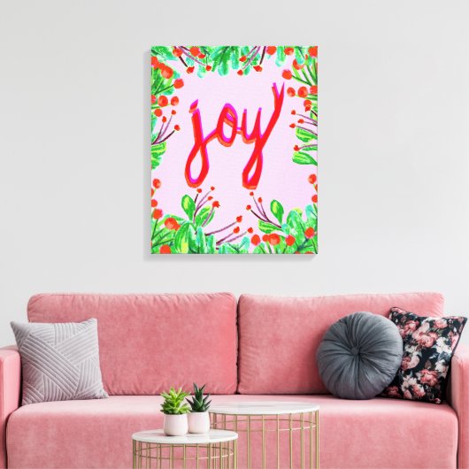 Kerstval - Joy Canvas Afdruk (Insitu (Woonkamer))