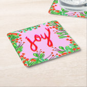 Kerstval - Joy Kartonnen Onderzetters (Schuin)