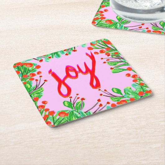 Kerstval - Joy Kartonnen Onderzetters (Schuin)