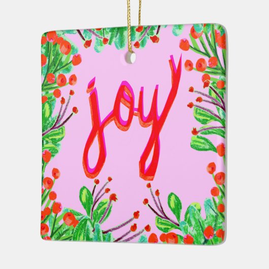 Kerstval - Joy Keramisch Ornament (Links)