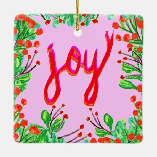 Kerstval - Joy Keramisch Ornament (Achterkant)