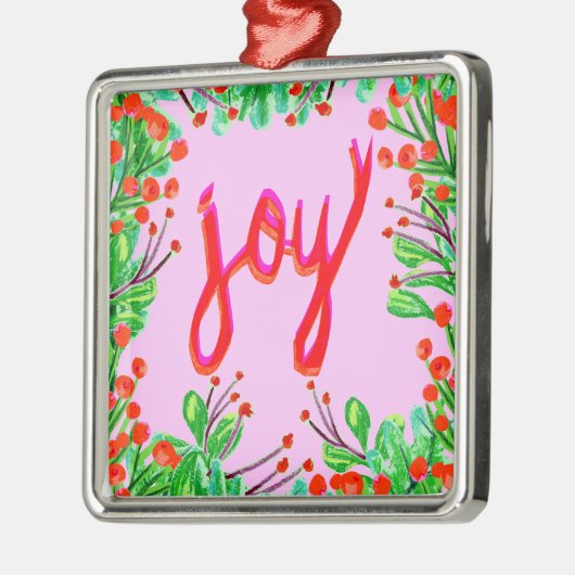 Kerstval - Joy Metalen Ornament (Links)