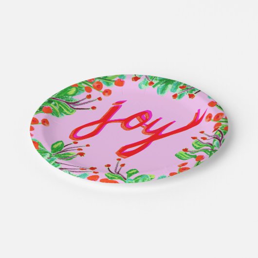 Kerstval - Joy Papieren Bordje (Gekanteld)