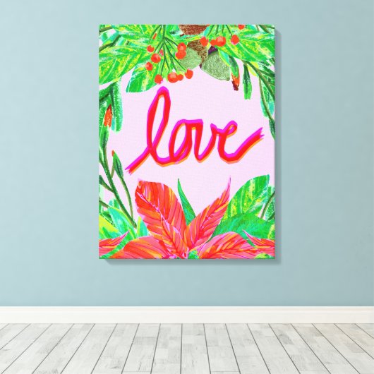 Kerstval - Liefde Canvas Afdruk (Insitu (Houten vloer))