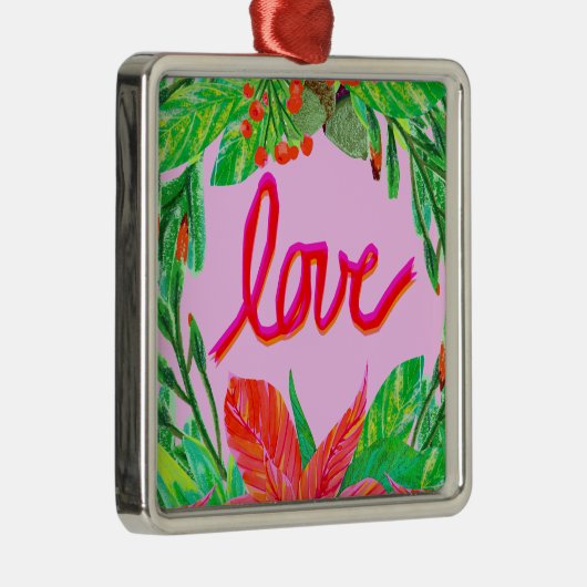 Kerstval - Liefde Metalen Ornament (Rechts)