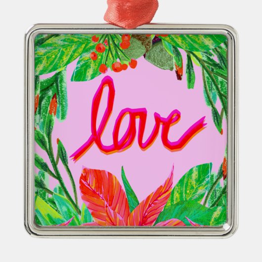 Kerstval - Liefde Metalen Ornament (Voorkant)