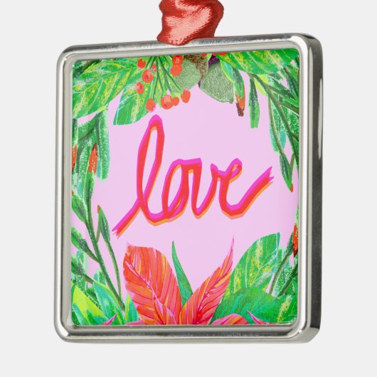 Kerstval - Liefde Metalen Ornament (Links)