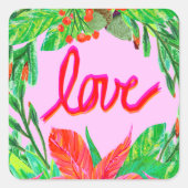 Kerstval - Liefde Vierkante Sticker (Voorkant)