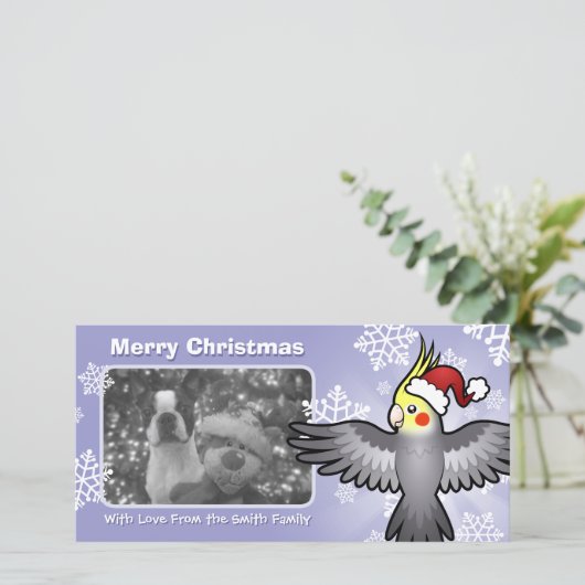 Kerstvalkparkiet Feestdagenkaart (Staand voorkant)