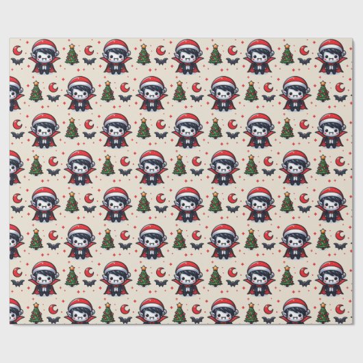 Kerstvampier Cadeaupapier (Vlak)