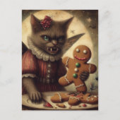 Kerstvampier Fairy Cat met peperkoek Briefkaart (Voorkant)