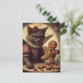 Kerstvampier Fairy Cat met peperkoek Briefkaart (Staand voorkant)