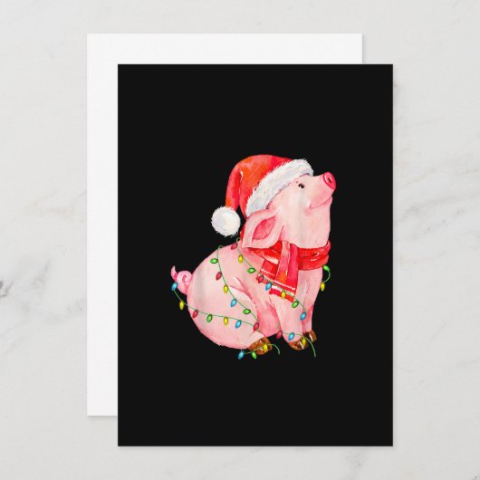 Kerstvarken lichten kerstcadeautjes voor jongens M Kaart (Voorkant / Achterkant)