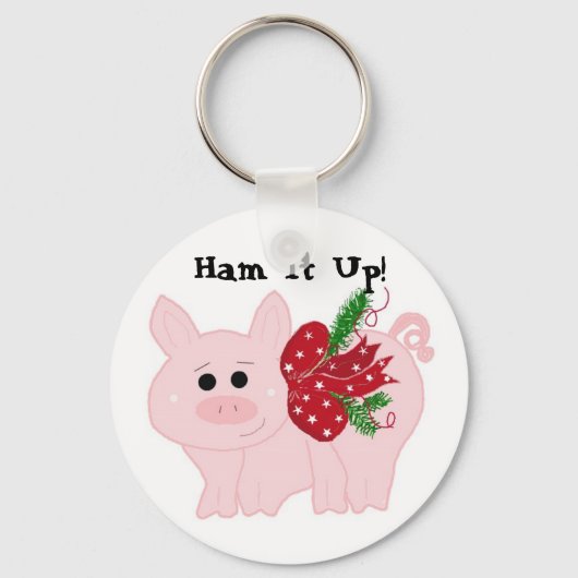 Kerstvarken met een humoristische uitstraling - Kr Sleutelhanger (Voorkant)
