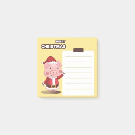 Kerstvarken Santa Post-It Notities Post-it® Notes (Voorkant)