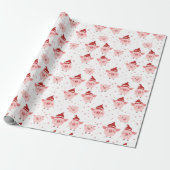 Kerstvarken Sinterklaas Funny Roze Wit en Rood Cadeaupapier (Uitgerold)