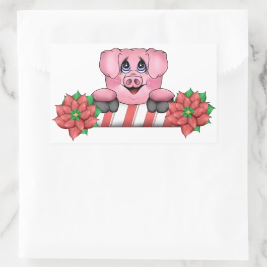 Kerstvarken Sticker (Tas)
