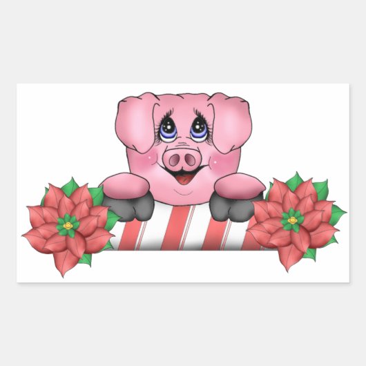 Kerstvarken Sticker (Voorkant)