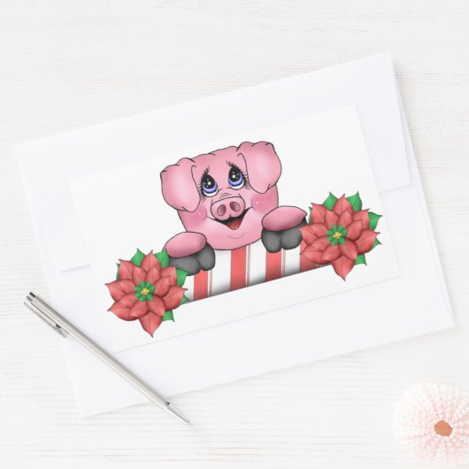 Kerstvarken Sticker (Envelop)