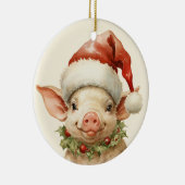 Kerstvarken tekst toevoegen waterverf keramisch ornament (Rechts)