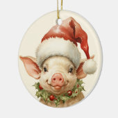 Kerstvarken tekst toevoegen waterverf keramisch ornament (Links)