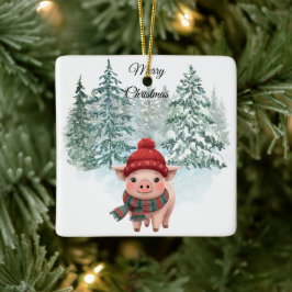 Kerstvarkenornament Keramisch Ornament