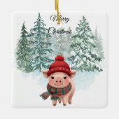 Kerstvarkenornament Keramisch Ornament (Voorkant)