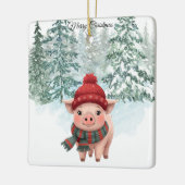 Kerstvarkenornament Keramisch Ornament (Links)