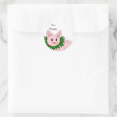 Kerstvarkens Cadeaubon Ronde Sticker (Tas)