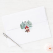 Kerstvarkensticker Ronde Sticker (Envelop)