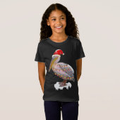 Kerstveer Pelican Santa Hat Costume Bird Love T-shirt (Voorkant volledig)
