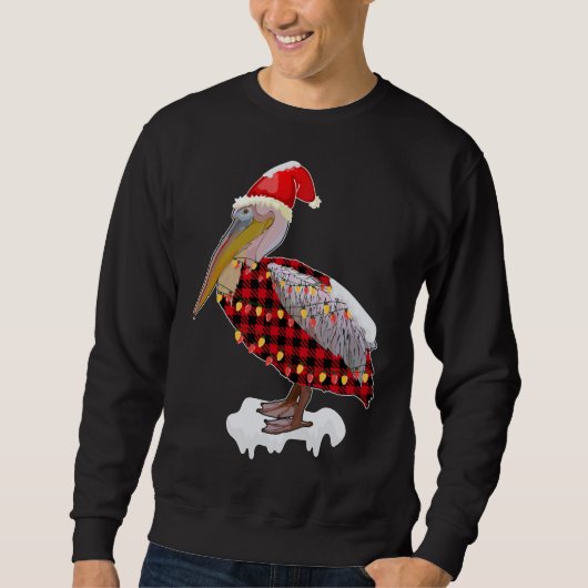 Kerstveer Pelican Santa Hat Costume Bird Love Trui (Voorkant)