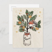 Kerstveer Vrede Briefkaart (Voorkant / Achterkant)