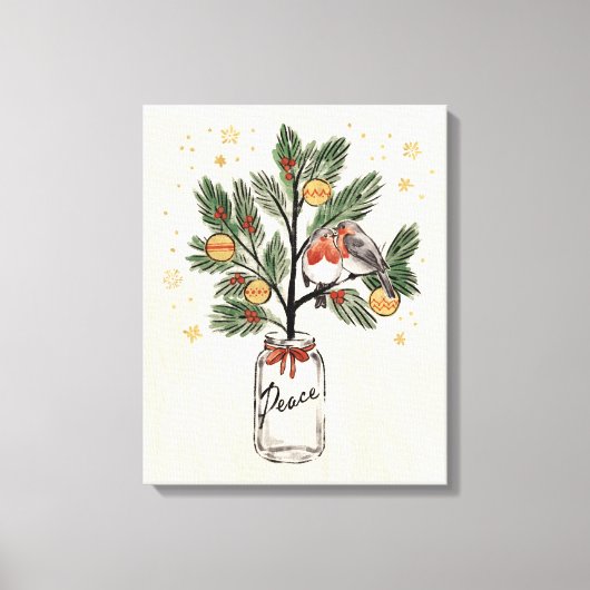 Kerstveer Vrede Canvas Afdruk (Voorkant)