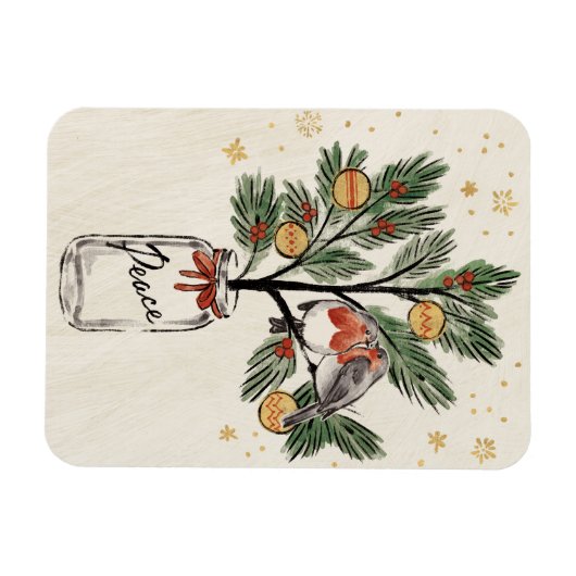 Kerstveer Vrede Magneet (Horizontaal)