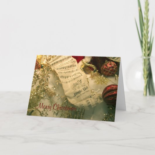 Kerstvel Muziek-Jingle Bells Kaart (Voorkant)